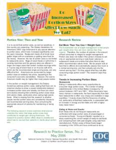 Do increased portion sizes affect how much we eat? Research to Practice no. 2
