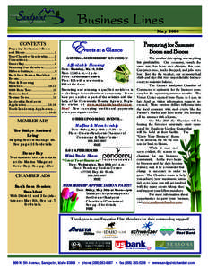 Business Lines May 2008 CONTENTS Preparing for Summer Boom and Bloom…………………..........1 Your Chamber Leadership…….2