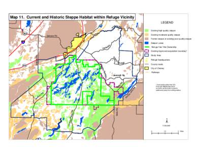 Map 11. Current and Historic Steppe Habitat within Refuge Vicinity n LEGEND A