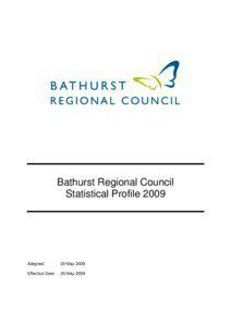 Bathurst Regional Council Statistical Profile 2009