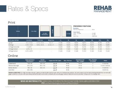 Rates & Specs Print PREFERRED POSITIONS 1/3 VERT.  SPREAD