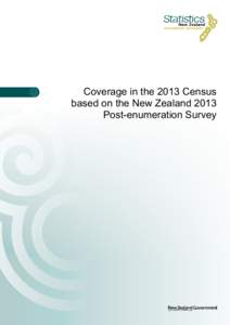 Coverage in the 2013 Census based on the New Zealand 2013 Post-enumeration Survey