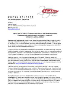 PRESS RELEASE FOR RELEASE THURSDAY, APRIL 3, 2014