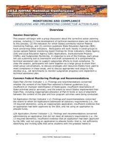 Monitoring and Compliance: Developing and Implementing Corrective Action Plans