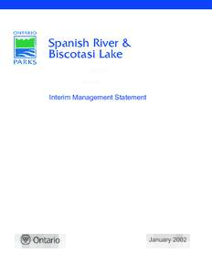 Spanish River & Biscotasi Lake Interim Management Statement  January 2002