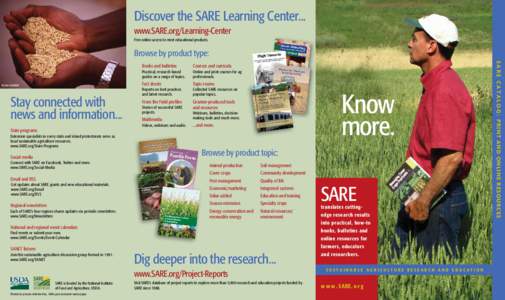 Discover the SARE Learning Center... www.SARE.org/Learning-Center Free online access to most educational products. Browse by product type: