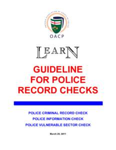 GUIDELINES FOR RECORD CHECKS - May[removed]