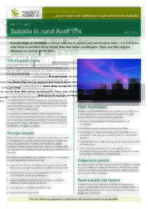 ...good health and wellbeing in rural and remote Australia  Fact Sheet 14 Suicide in rural Australia