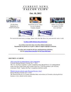 CURRENT NEWS FALCON CLIPS Oct. 10, 2012 Get the latest happenings on