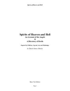 Spirits of Heaven and Hell  Spirits of Heaven and Hell An Account of the Angels & A Directory of Devils