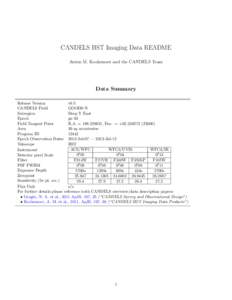 CANDELS HST Imaging Data README Anton M. Koekemoer and the CANDELS Team Data Summary Release Version v0.5