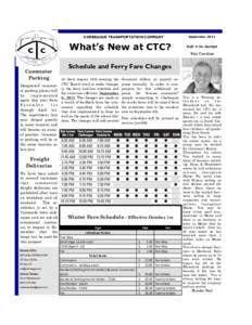 September[removed]CHEBEAGUE TRANSPORTATION COMPANY What’s New at CTC? Commuter