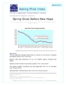 MarchAsking Price Index The UK’s Independent Forward Market Indicator Home Asking Price Index. Release date: 12th March 2010