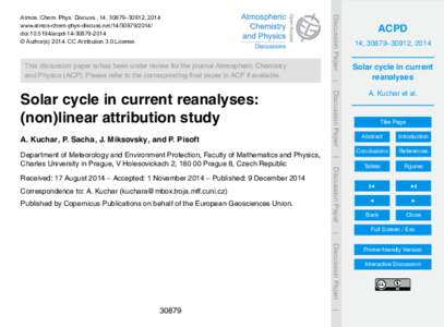 This discussion paper is/has been under review for the journal Atmospheric Chemistry and Physics (ACP). Please refer to the corresponding final paper in ACP if available. Discussion Paper  Atmos. Chem. Phys. Discuss., 14