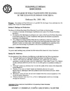 SUSANVILLE INDIAN RANCHERIA 4  DISCHARGE OF POLLUTANTS INTO THE WATERS