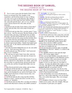 THE SECOND BOOK OF SAMUEL, OTHERWISE CALLED, THE SECOND BOOK OF THE KINGS.  1