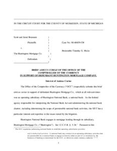 ______________________________________________________________________________ IN THE CIRCUIT COURT FOR THE COUNTY OF MUSKEGON, STATE OF MICHIGAN __________________________________________________________________________