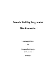 International relations / International economics / Community driven development / Urban studies and planning / Department for International Development / Stabilisation Unit / Somali people / Somalia / Al-Shabaab / Development / Foreign relations of the United Kingdom / International development