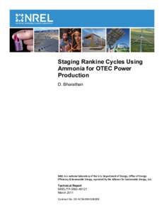 Staging Rankine Cycles Using Ammonia for OTEC Power Production