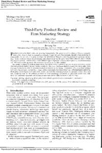 Third-Party Product Review and Firm Marketing Strategy