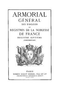 Armorial gÃ©nÃ©ral de la France ...