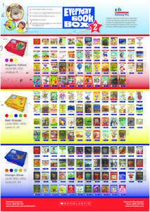 JDE_8416078  ✔	 50 levelled books per box ✔	 3 boxes for beginning/early readers ✔	 Fiction and nonfiction titles Everyday Book Box 2 provides a wide range