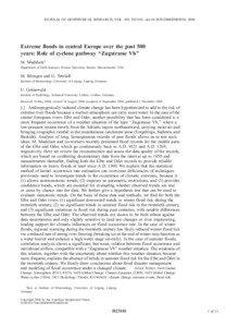 Extreme floods in central Europe over the past 500 years: Role of cyclone pathway “Zugstrasse Vb”