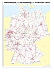 Autobahnnetz nach Umsetzung des Weiteren Bedarfs gemäß Bundesverkehrswegeplan 2003, inkl. Vordringlicher Bedarf, Bundesstraßen nicht berücksichtigt D Ä N E - Westerland