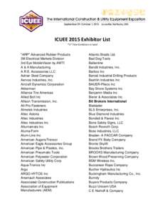 ICUEE 2015 Exhibitor List *1st Time Exhibitors in bold 