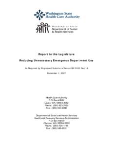 Healthcare / Federal assistance in the United States / Medicaid / Presidency of Lyndon B. Johnson / Managed care / Medical home / Emergency department / Health insurance coverage in the United States / Health Resources and Services Administration / Medicine / Health / Healthcare reform in the United States