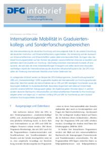 infobrief Zahlen und Fakten zur Forschungsförderung 1.13 Anke Reinhardt und William Dinkel