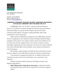 Livermore /  California / Lawrence Livermore National Laboratory / University of California / BWX Technologies / Livermore High School / Science /  technology /  engineering /  and mathematics / Livermore / Battelle Memorial Institute