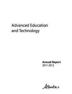 Advanced Education and Technology Annual Report[removed]