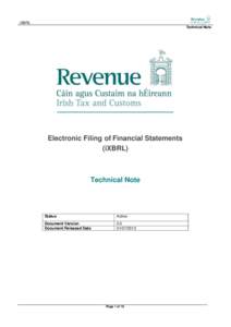 Electronic Filing of Financial Statements -  iXBRL