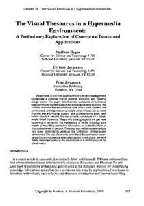 Chapter 24 The Visual Thesaurus in a Hypermedia Environment:  The Visual Thesaurus in a Hypermedia Environment: A Preliminary Exploration of Conceptual Issues and Applications