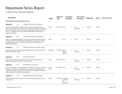 Department Series Report 15: Defense, Veterans, and Emergency Management Description  Media