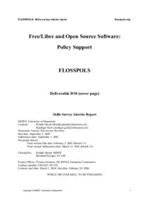 FLOSSPOLS: Skills survey interim report  flosspols.org Free/Libre and Open Source Software: Policy Support