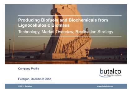 Producing Biofuels and Biochemicals from Lignocellulosic Biomass Technology, Market Overview, Realisation Strategy Company Profile