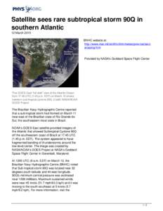 Subtropical cyclone / Tropical cyclone / Subtropical storms / Atlantic hurricane seasons / South Atlantic tropical cyclone / Subtropical Storm Arani / Meteorology / Atmospheric sciences / Weather