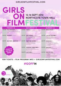 GIRLSONFILMFESTIVAL.COM  GIRLS ON FILMFESTIVAL[removed]SEPT 2014