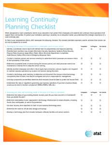 BB-Learning Continuity Checklist 19849