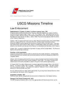 Military history of the United States / United States Revenue Cutter Service / Steamboat Inspection Service / Lifesaving Medal / Coast guard / Bureau of Navigation / Law Enforcement Detachments / Coast Guard Day / Missions of the United States Coast Guard / United States Coast Guard / Rescue / Watercraft