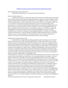 Southern Campaign American Revolution Pension Statements & Rosters Pension Application of Jesse Harris W1277 Transcribed and annotated by C. Leon Harris. Revised 7 March[removed]District of North Carolina Ss. On this twent