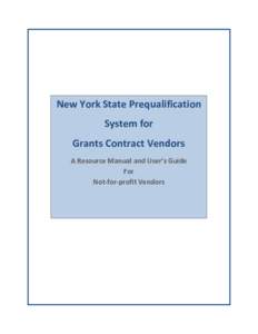 New York State Prequalification System for Grants Contract Vendors