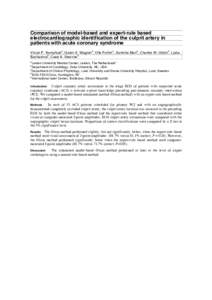 Comparison of model-based and expert-rule based electrocardiographic identification of the culprit artery in patients with acute coronary syndrome a  b