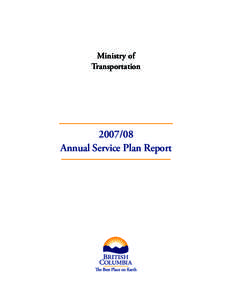 Ministry of Transportation[removed]Annual Service Plan Report