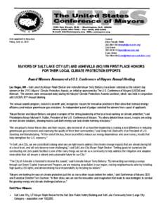 Microsoft Word - FINAL 2013 Climate Awards Press Release-2.doc