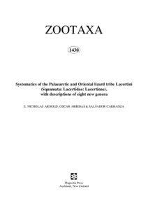Zootaxa, Systematics of the Palaearctic and Oriental lizard tribe Lacertini