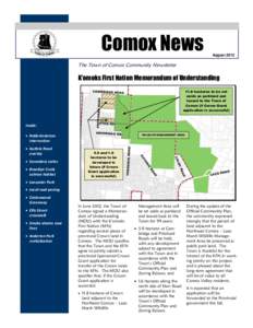 Comox News August 2012 The Town of Comox Community Newsletter  K’omoks First Nation Memorandum of Understanding