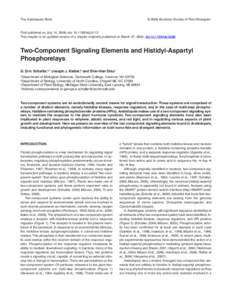 The Arabidopsis Book  © 2008 American Society of Plant Biologists First published on July 14, 2008; doi: [removed]tab.0112 This chapter is an updated version of a chapter originally published on March 27, 2002, doi:10.11